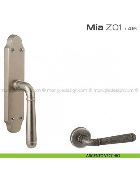 Maniglia per finestra cremonese Z01 Mia Reguitti argento vecchio