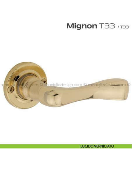 Maniglia per porta T33 Mignon Reguitti con viti a vista lucido verniciato