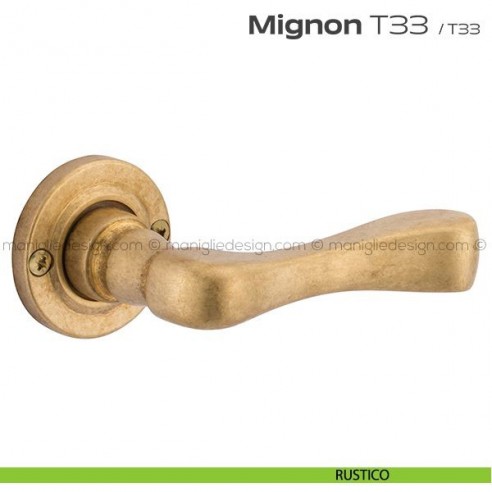 Maniglia per porta T33 Mignon Reguitti con viti a vista rustico