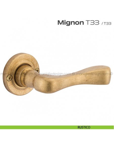 Maniglia per porta T33 Mignon Reguitti con viti a vista rustico