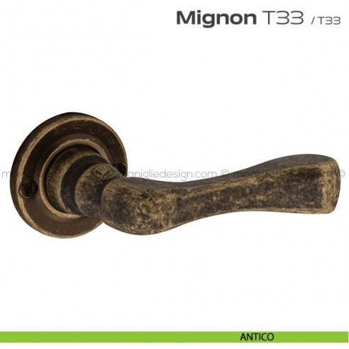 Maniglia per porta T33 Mignon Reguitti con viti a vista antico