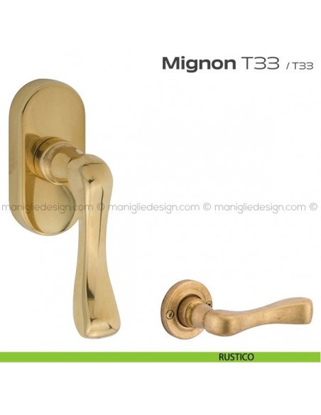 Maniglia martellina DK per finestra T33 Mignon Reguitti rustico
