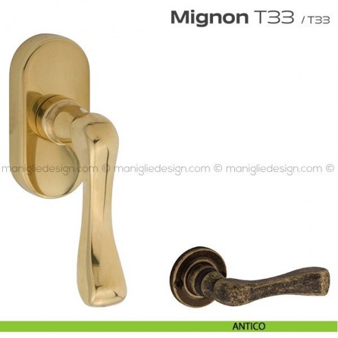 Maniglia martellina DK per finestra T33 Mignon Reguitti antico