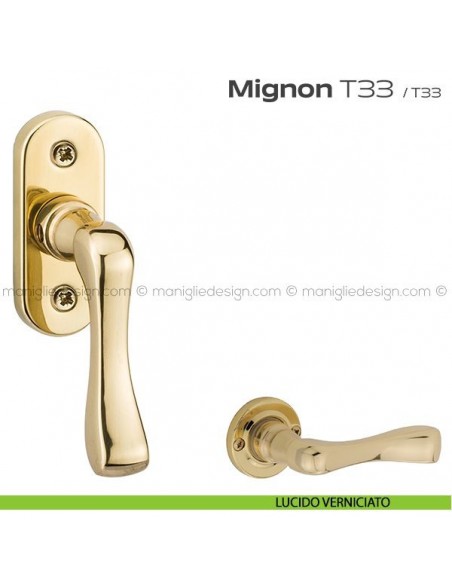 Maniglia per finestra martellina T33 Mignon Reguitti lucido verniciato