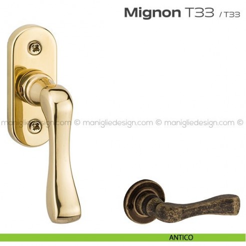 Maniglia per finestra martellina T33 Mignon Reguitti antico