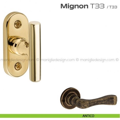 Maniglia martellina per finestra T33 Mignon Reguitti antico