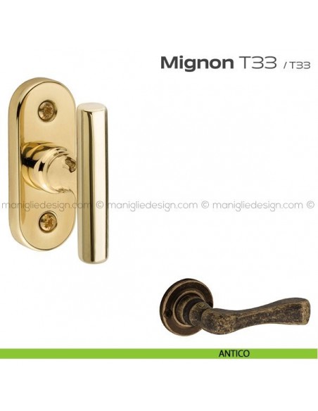 Maniglia martellina per finestra T33 Mignon Reguitti antico