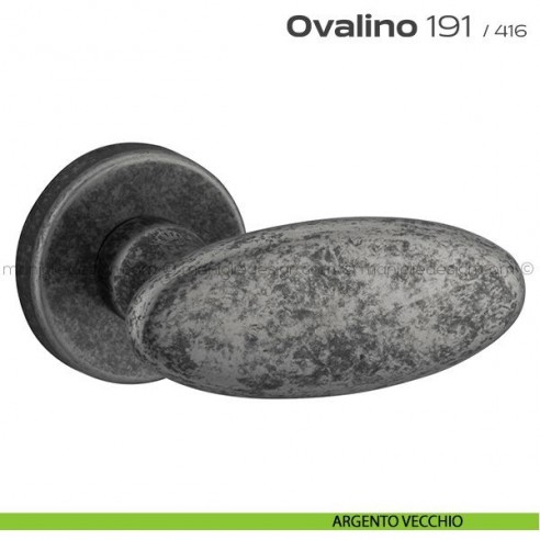 Maniglia per porta 191 Ovalino Reguitti argento vecchio