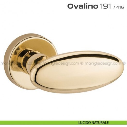 Maniglia per porta 191 Ovalino Reguitti lucido naturale