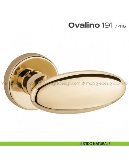 Maniglia per porta 191 Ovalino Reguitti lucido naturale