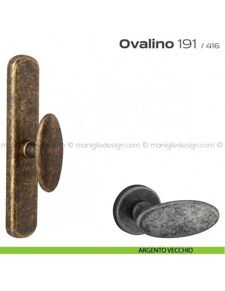 Maniglia per finestra cremonese 191 Ovalino Reguitti argento vecchio