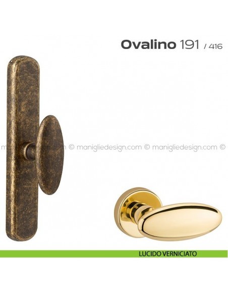 Maniglia per finestra cremonese 191 Ovalino Reguitti lucido verniciato