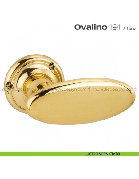 Maniglia per porta 191 Ovalino Reguitti con viti a vista lucido verniciato