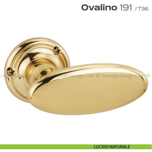 Maniglia per porta 191 Ovalino Reguitti con viti a vista lucido naturale