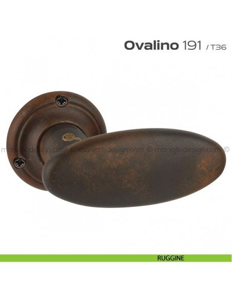 Maniglia per porta 191 Ovalino Reguitti con viti a vista ruggine
