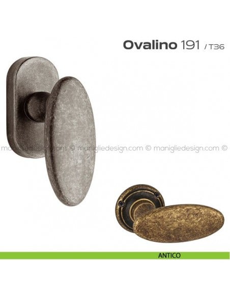 Maniglia martellina DK per finestra 191 Ovalino Reguitti antico