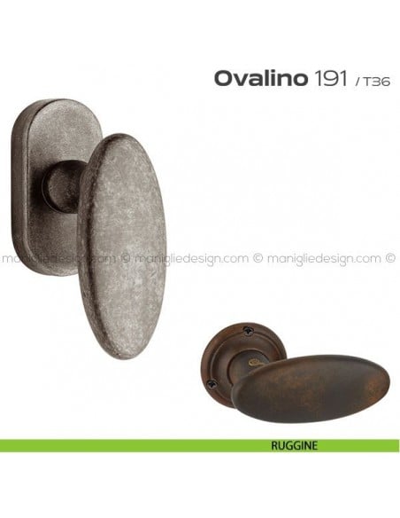 Maniglia martellina DK per finestra 191 Ovalino Reguitti ruggine