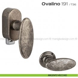 Maniglia per finestra DK con pulsante su placca 191 Ovalino Reguitti 2