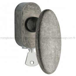 Maniglia per finestra martellina DK con chiave su placca 191 Ovalino Reguitti