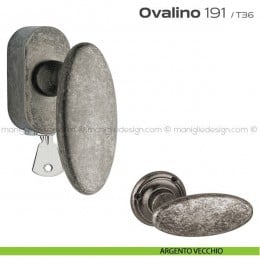 Maniglia per finestra martellina DK con chiave su placca 191 Ovalino Reguitti 2