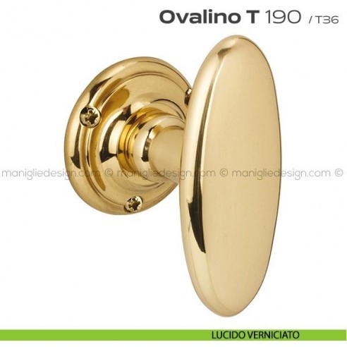 Pomolo ovale girevole per porta 190 Ovalino a T Reguitti lucido verniciato