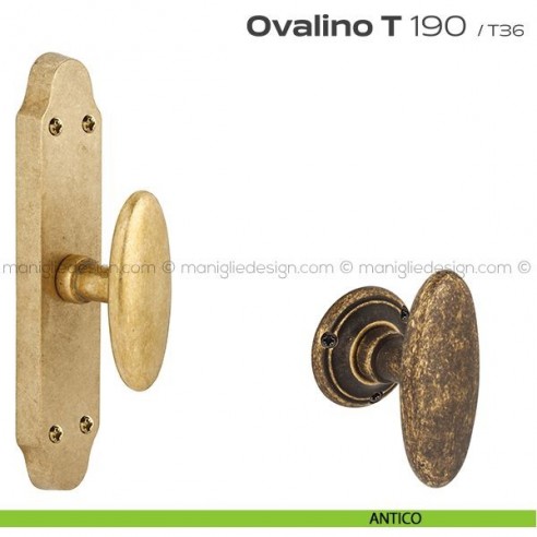 Maniglia per finestra cremonese 190 Ovalino a T Reguitti antico