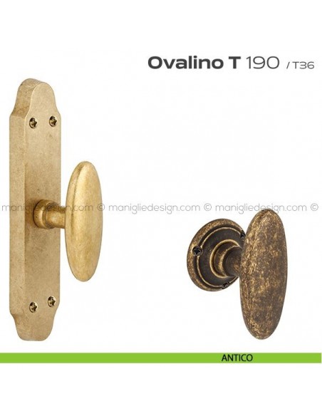 Maniglia per finestra cremonese 190 Ovalino a T Reguitti antico