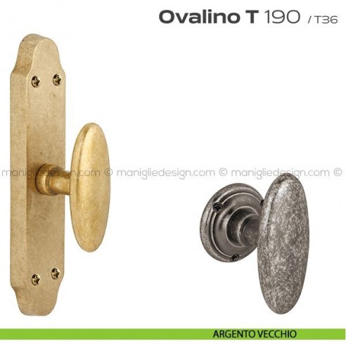 Maniglia per finestra cremonese 190 Ovalino a T Reguitti argento vecchio