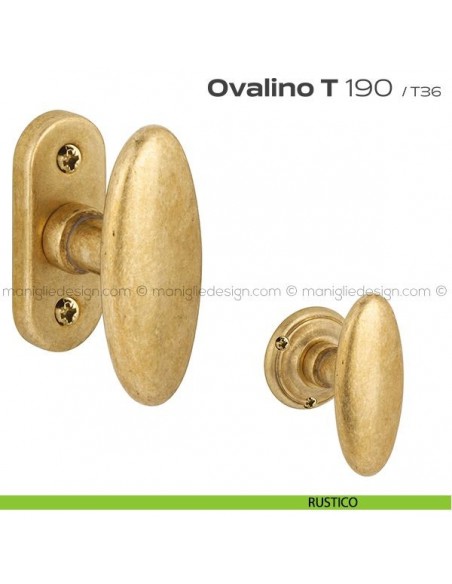 Maniglia martellina per finestra 190 Ovalino a T Reguitti rustico