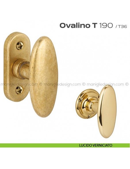 Maniglia martellina per finestra 190 Ovalino a T Reguitti lucido verniciato