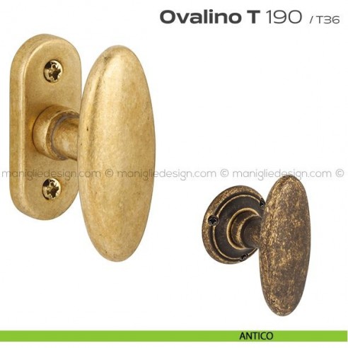Maniglia martellina per finestra 190 Ovalino a T Reguitti antico