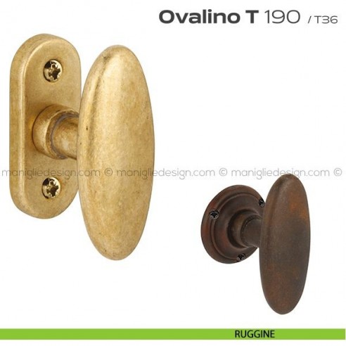 Maniglia martellina per finestra 190 Ovalino a T Reguitti ruggine
