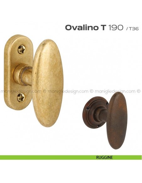 Maniglia martellina per finestra 190 Ovalino a T Reguitti ruggine