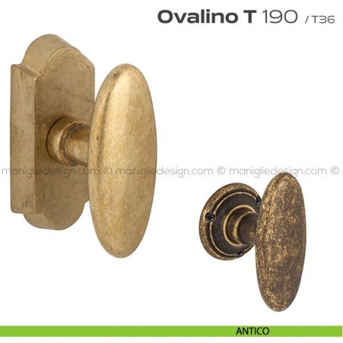 Maniglia per finestra martellina DK 190 Ovalino T Reguitti antico
