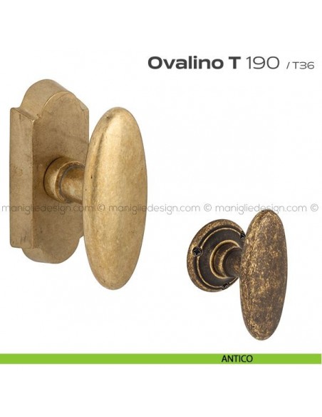 Maniglia per finestra martellina DK 190 Ovalino T Reguitti antico
