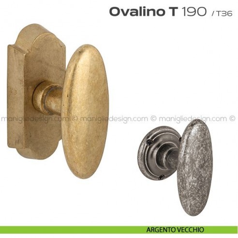 Maniglia per finestra martellina DK 190 Ovalino T Reguitti argento vecchio