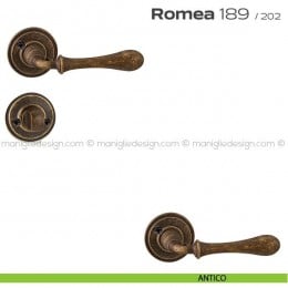 Maniglia per porta con nottolino 189 Romea Reguitti con viti a vista 2