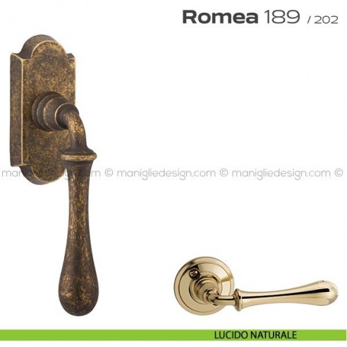 Maniglia per finestra martellina DK 189 Romea Reguitti lucido naturale