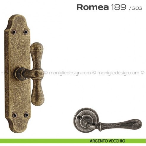 Maniglia per finestra cremonese 189 Romea Reguitti argento vecchio