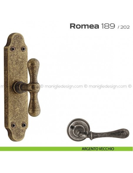 Maniglia per finestra cremonese 189 Romea Reguitti argento vecchio