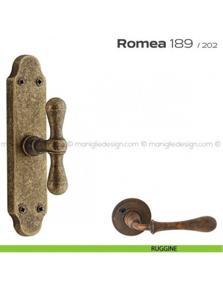 Maniglia per finestra cremonese 189 Romea Reguitti ruggine