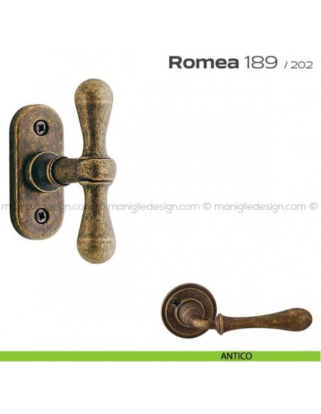 Maniglia per finestra martellina 189 Romea Reguitti antico
