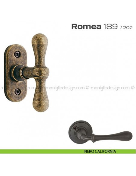 Maniglia per finestra martellina 189 Romea Reguitti nero california