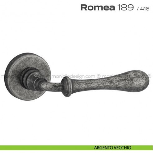 Maniglia per porta 189 Romea Reguitti argento vecchio