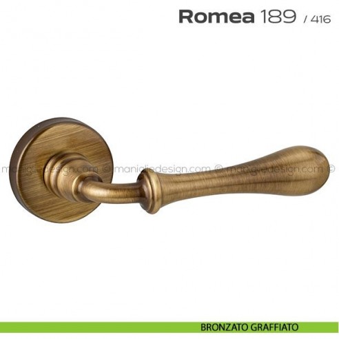 Maniglia per porta 189 Romea Reguitti bronzato graffiato