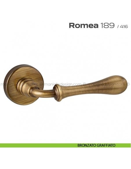 Maniglia per porta 189 Romea Reguitti bronzato graffiato