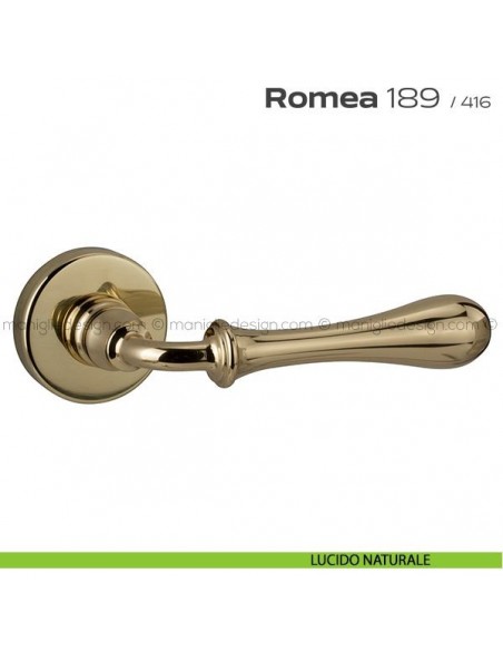 Maniglia per porta 189 Romea Reguitti lucido naturale