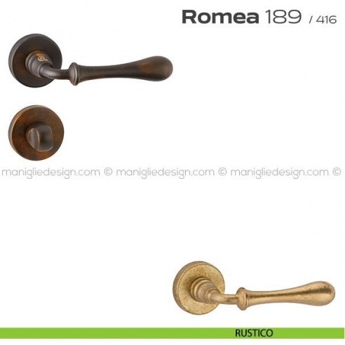 Maniglia per porta con nottolino 189 Romea Reguitti rustico