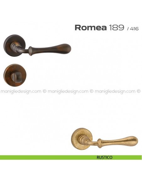Maniglia per porta con nottolino 189 Romea Reguitti rustico