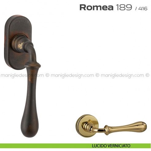 Maniglia martellina DK per finestra 189 Romea Reguitti lucido verniciato
